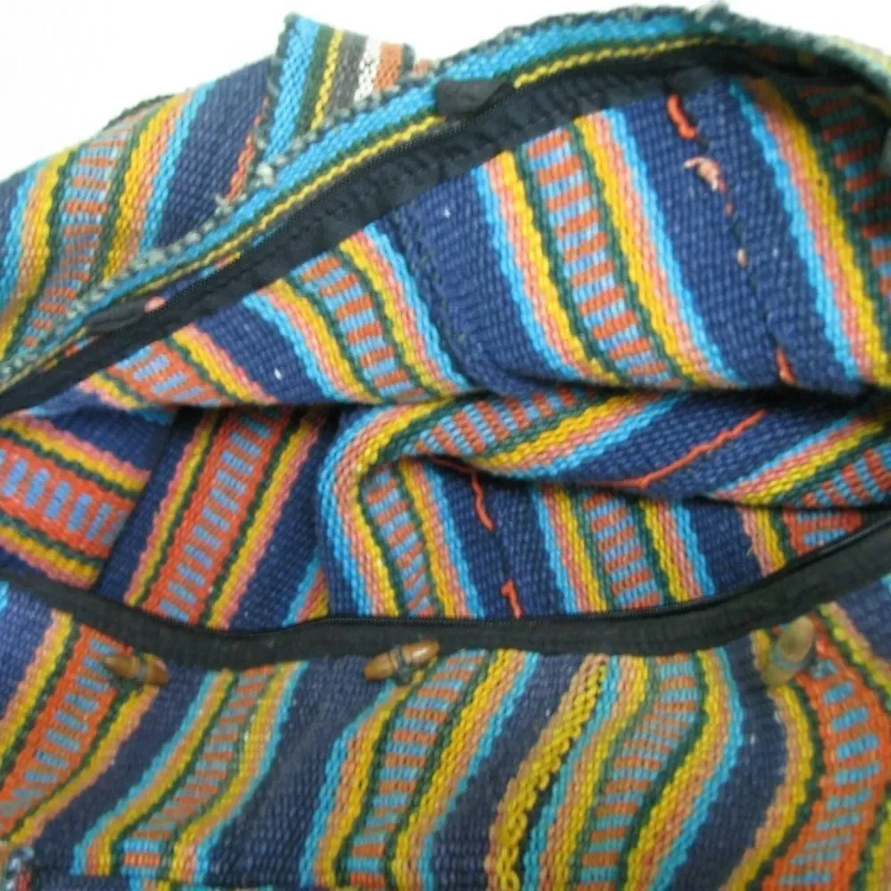 Vintage Knit Duffle Bag Colored Stripes